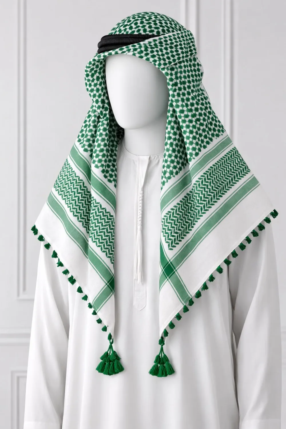 Fashion Arab Military Tactical Shemagh Keffiyeh Scarf with Head Band - Olive